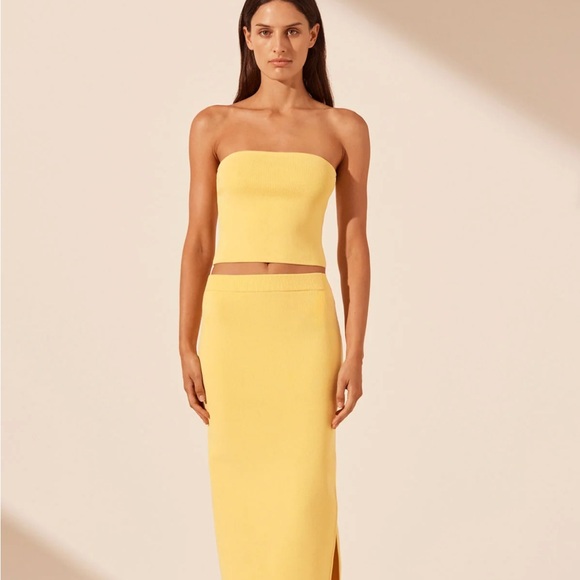 Shona Joy Yellow Maxi Pencil Skirt for Cocktail - Picture 1 of 5